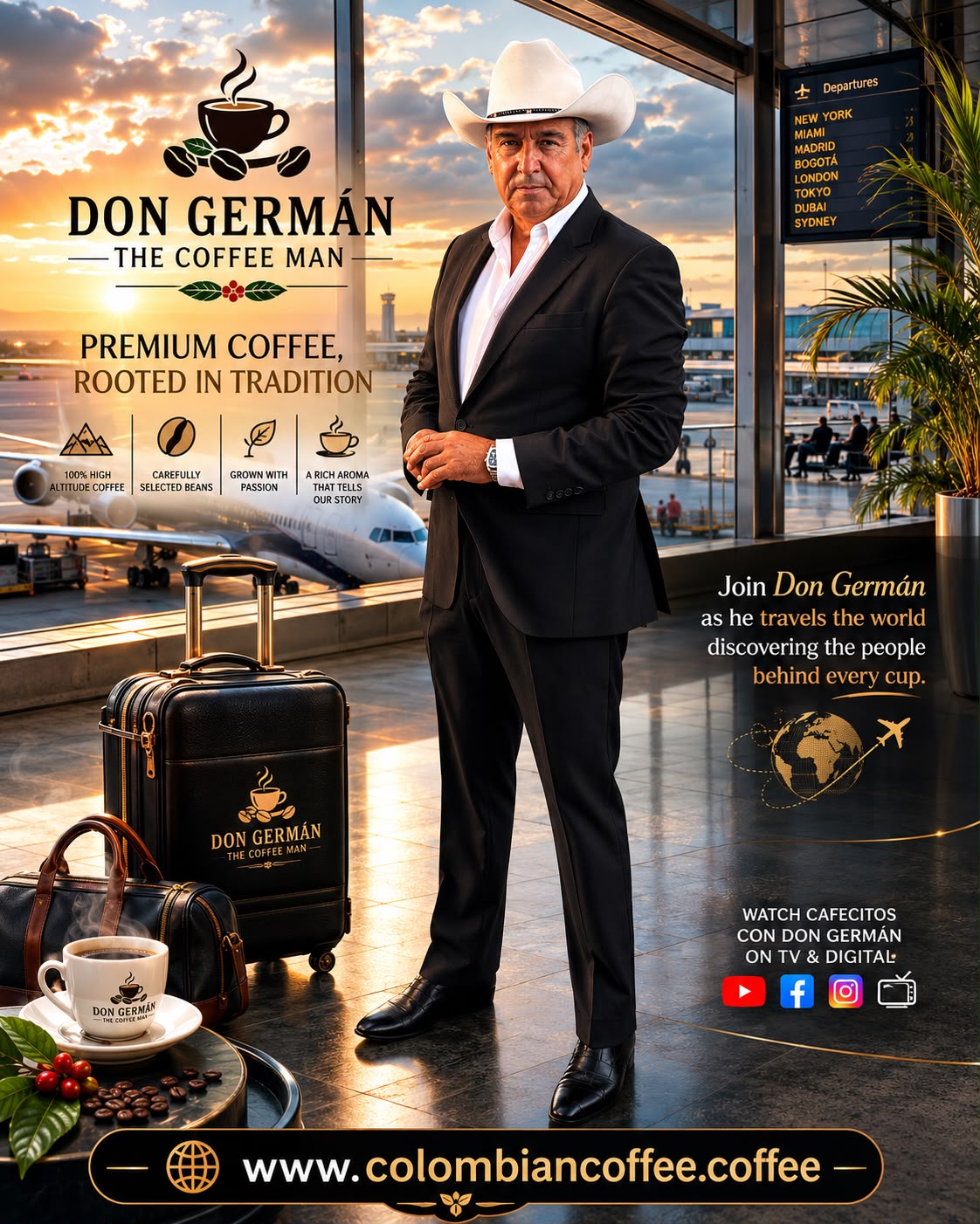 Don Germán sharing Colombian coffee culture and specialty coffee stories